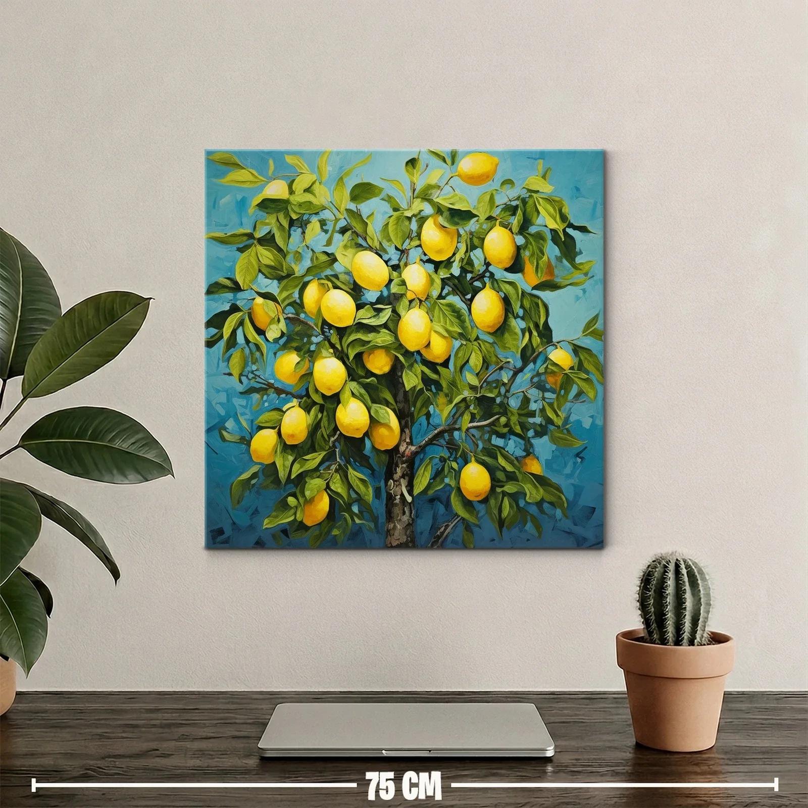 Cuadro vibrante con limonero y frutos amarillos maduros — miniatura 2