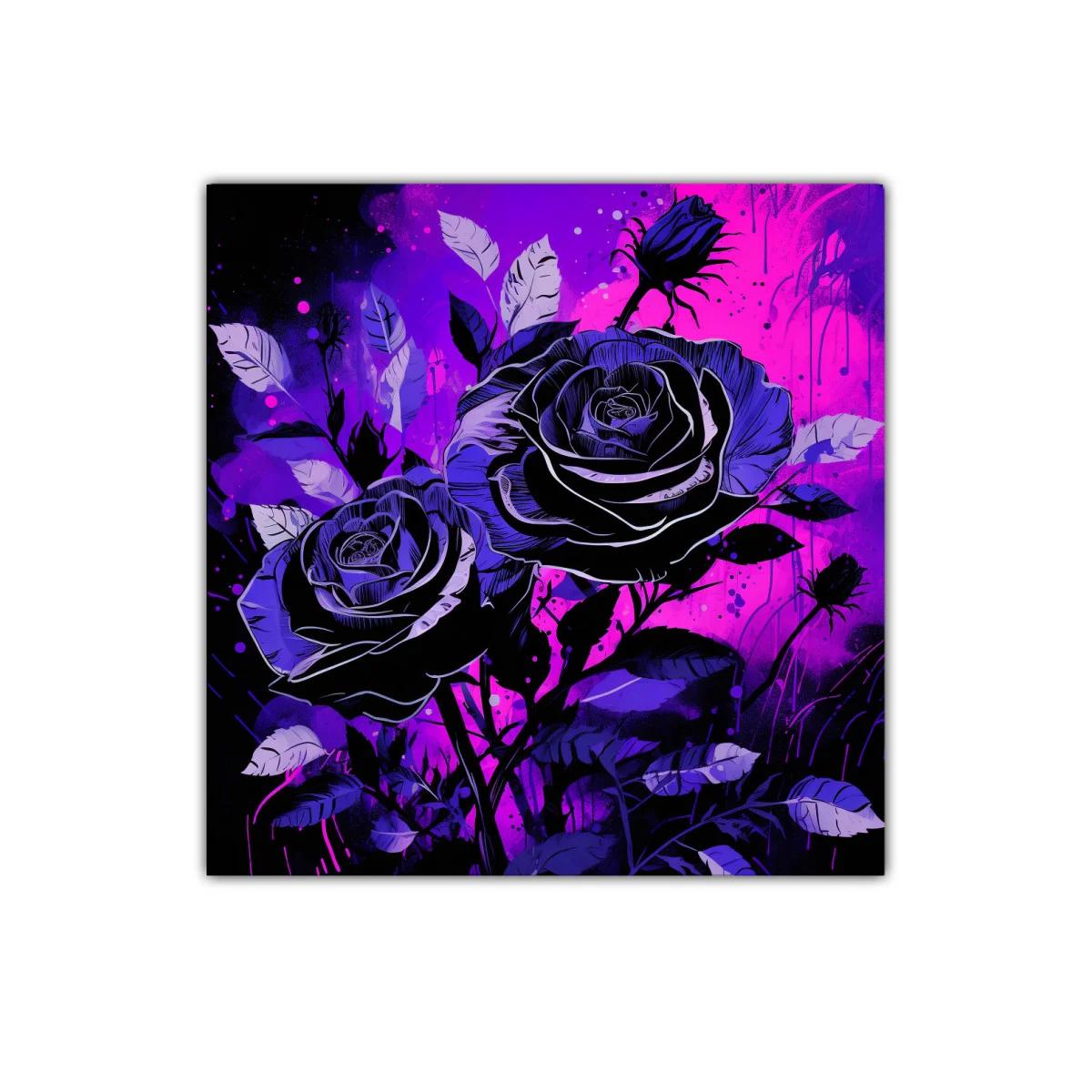 Impactante ramo de rosas en tonos púrpura y negro — imagen principal