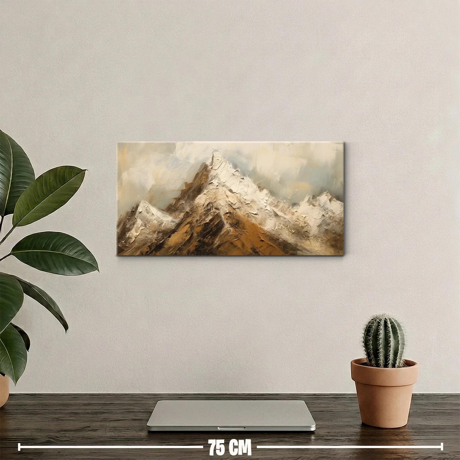 Cuadro montaña nevada con pincelada texturizada — miniatura 2