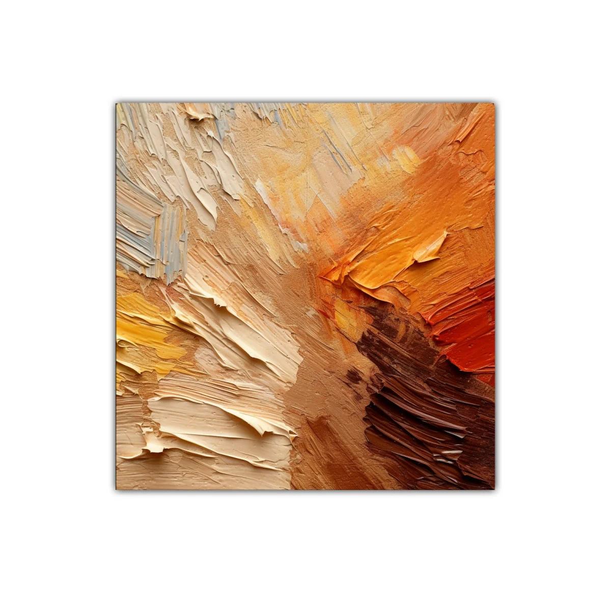 Cuadro abstracto en tonos cálidos tierra y ocres