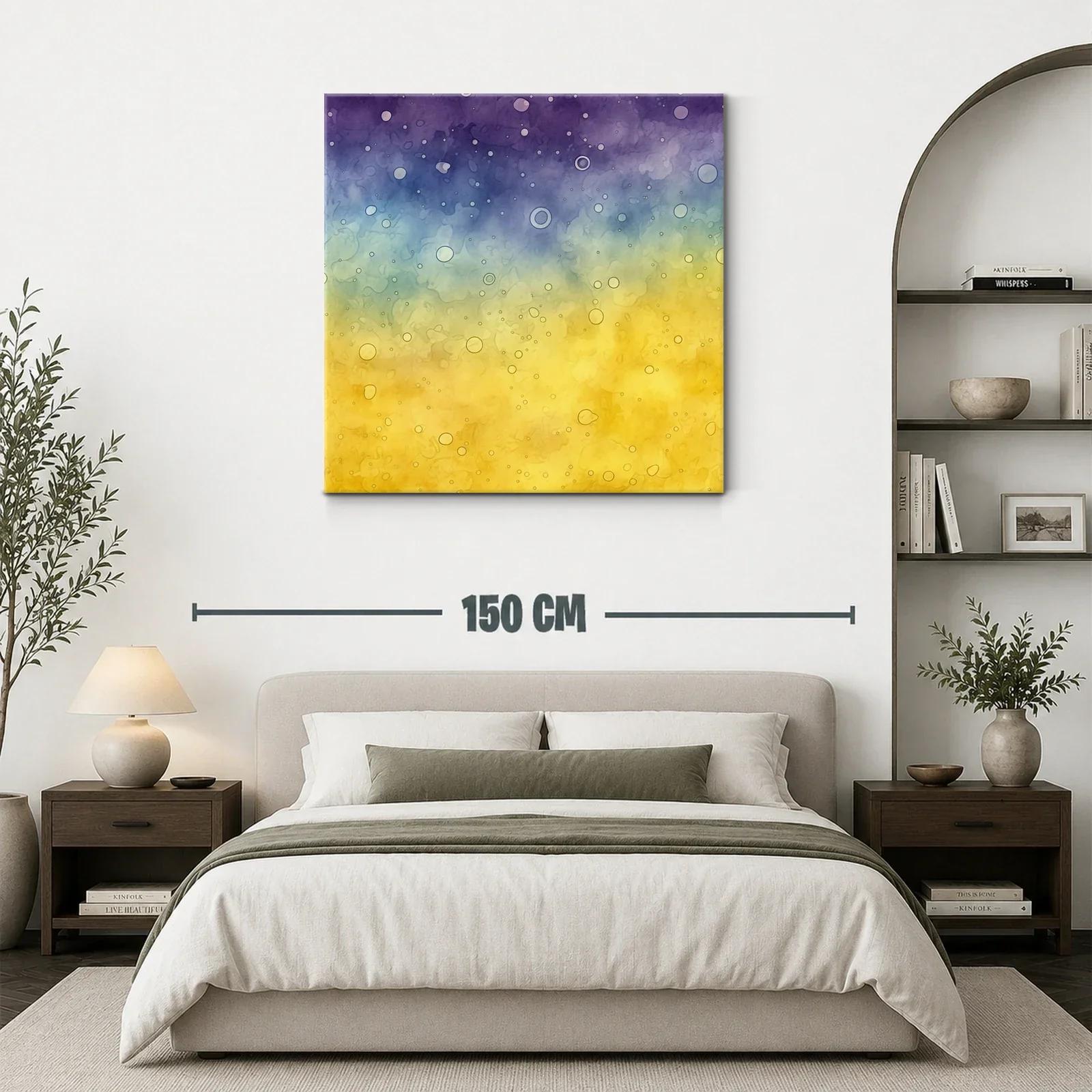 Composición abstracta en tonos morado azul y amarillo — miniatura 3