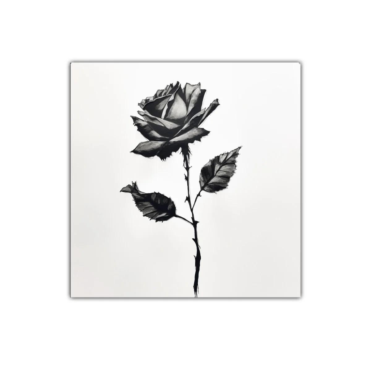 Cuadro decorativo rosa en escala de grises elegante