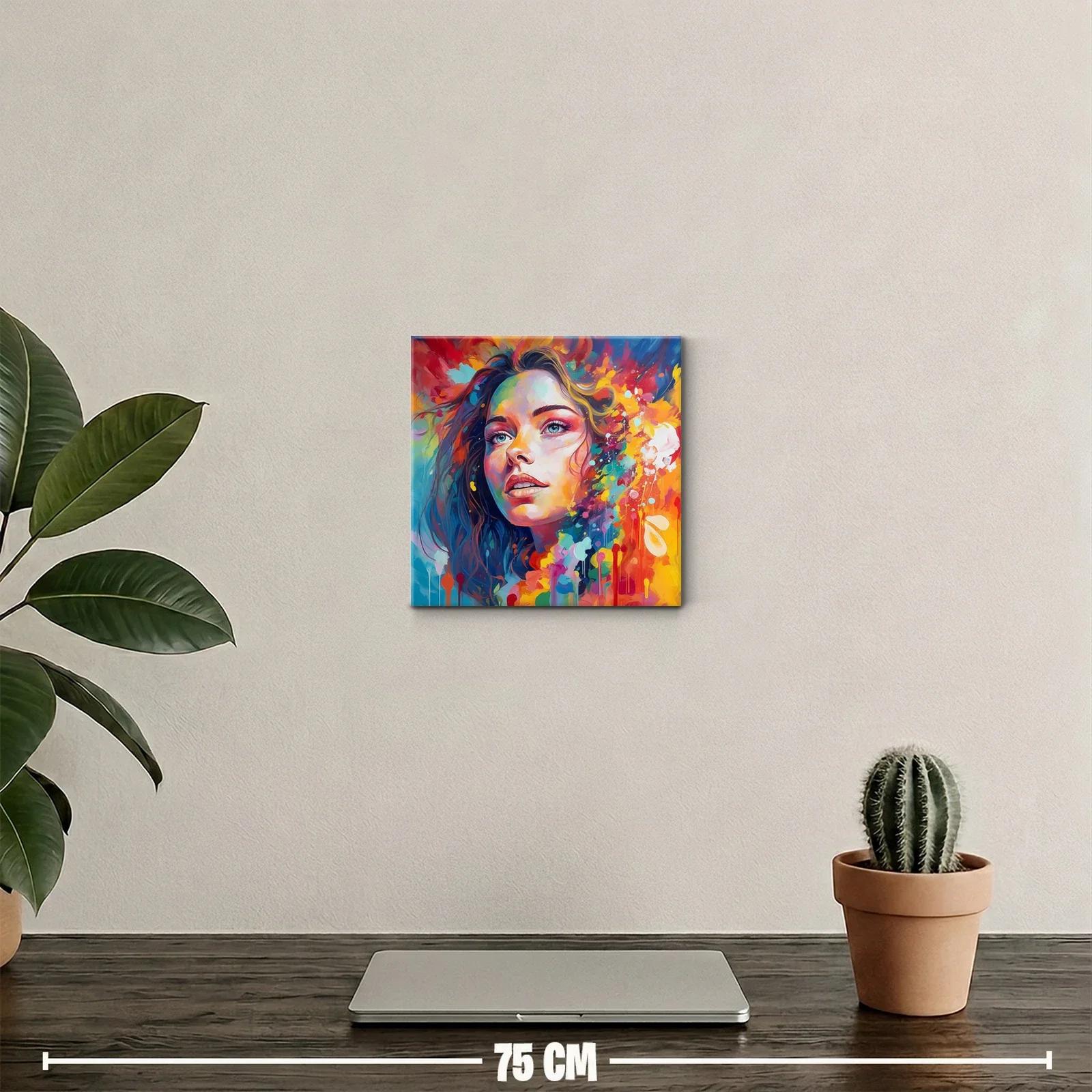 Retrato vibrante con explosión de color y expresión intensa — miniatura 2