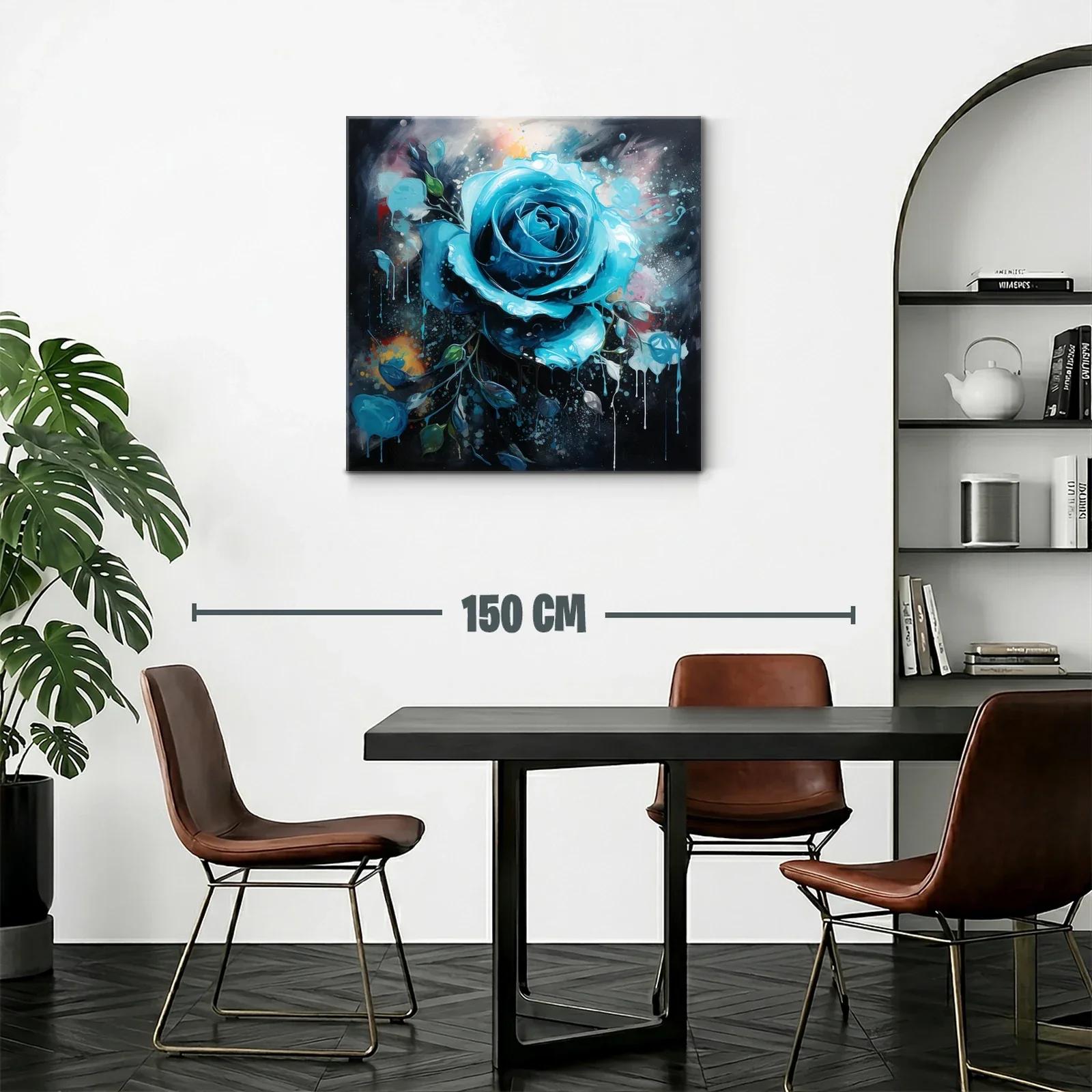 Rosa azul vibrante con efecto dripping y fondo oscuro — miniatura 2