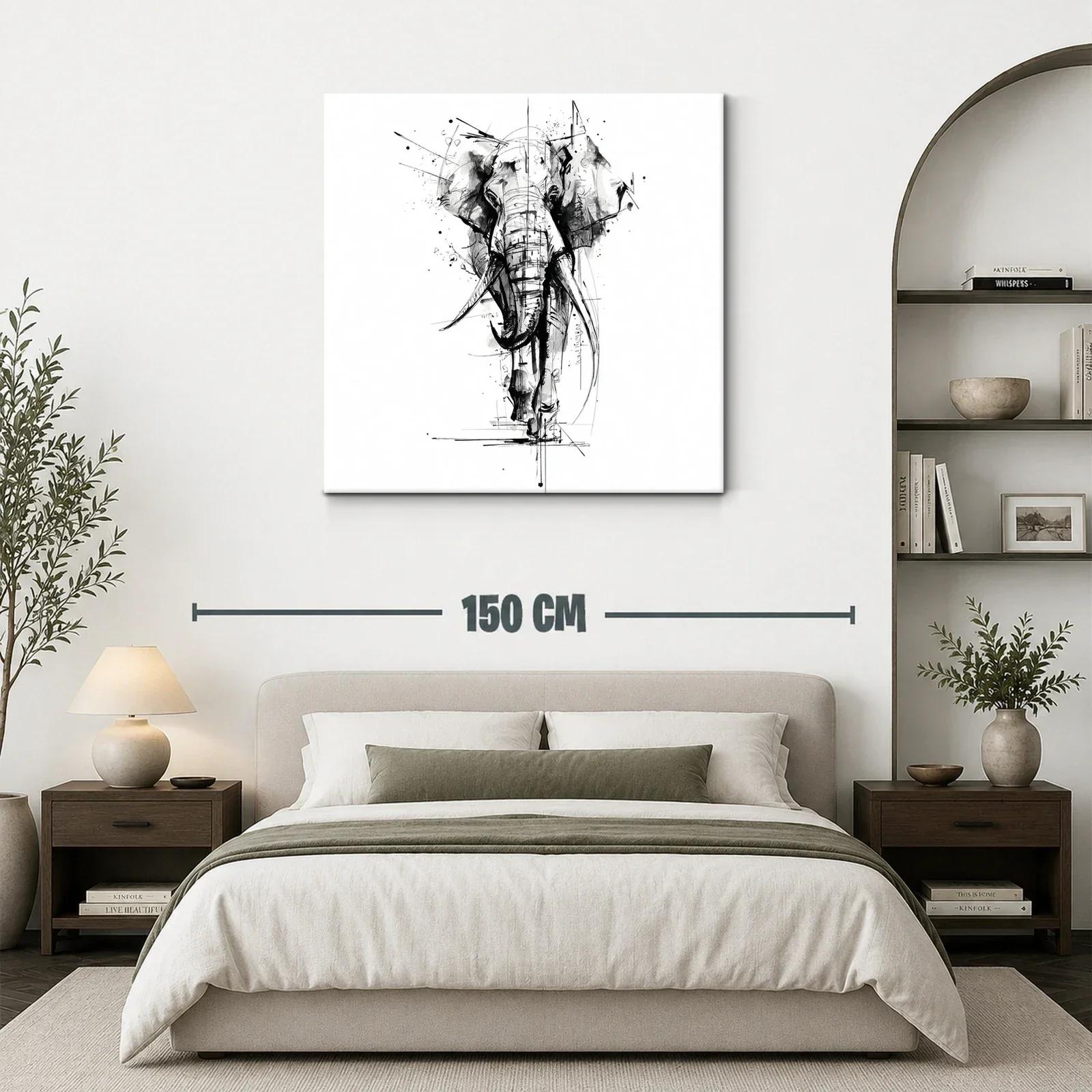Impactante retrato de elefante en tinta monocroma — miniatura 3