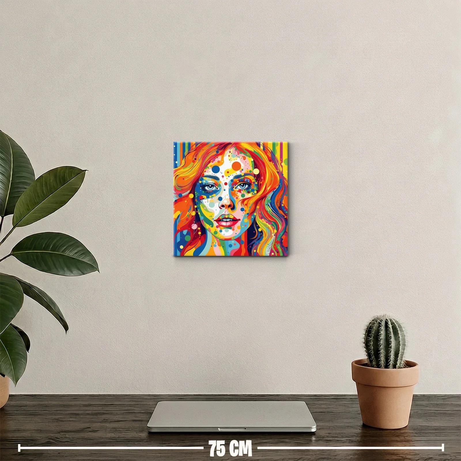 Retrato femenino vibrante con colores intensos y formas dinámicas — miniatura 2