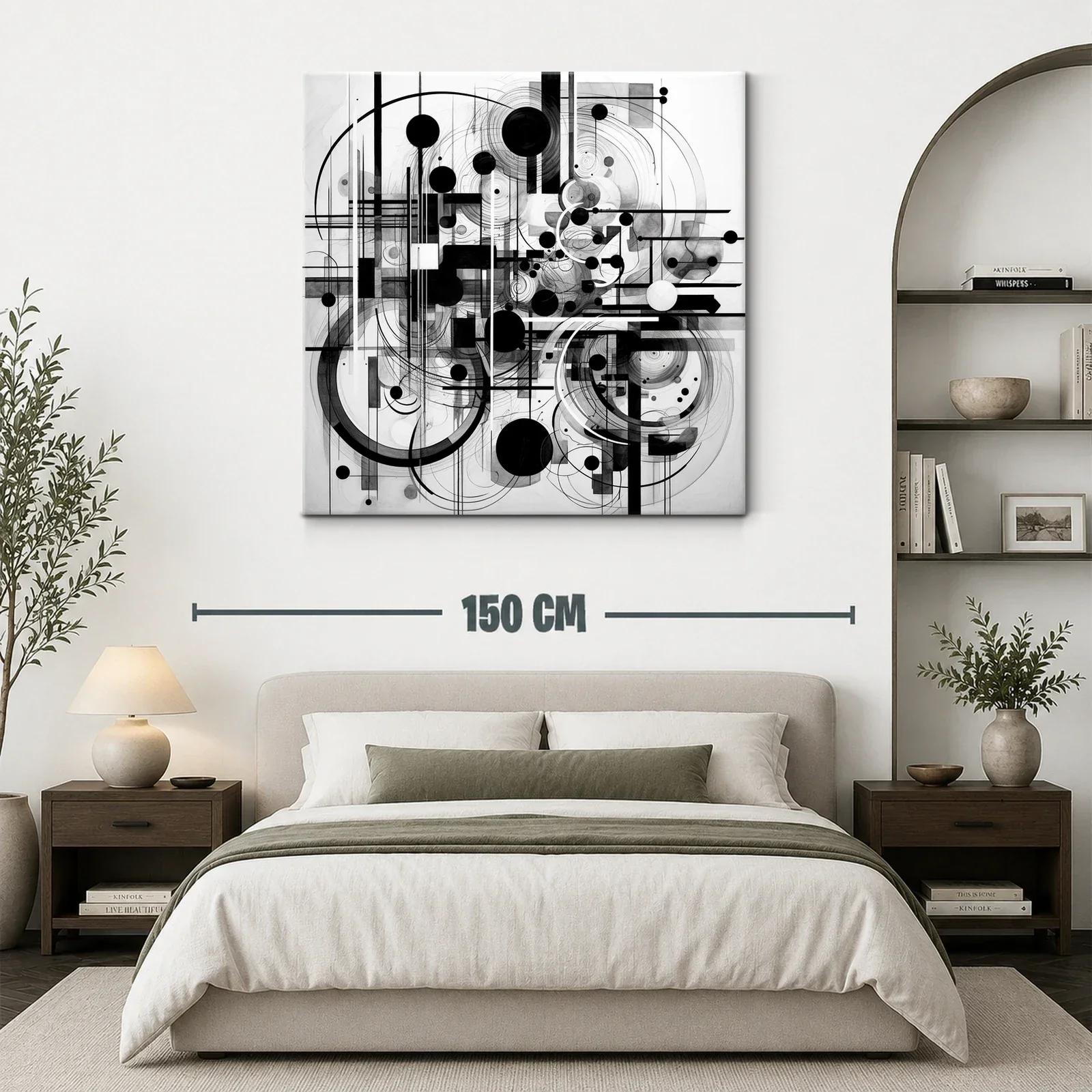 Composición abstracta en blanco y negro con formas geométricas — miniatura 3