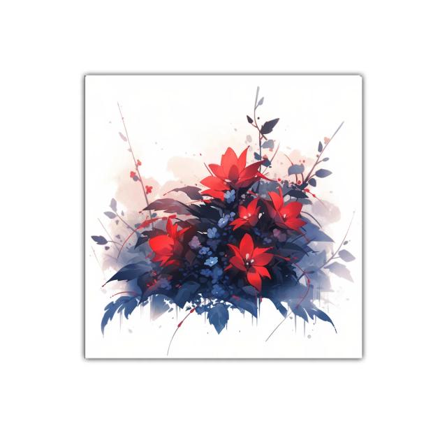 Ramo vibrante de flores rojas sobre fondo suave