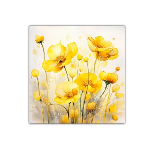 Cuadro decorativo con flores amarillas vibrantes