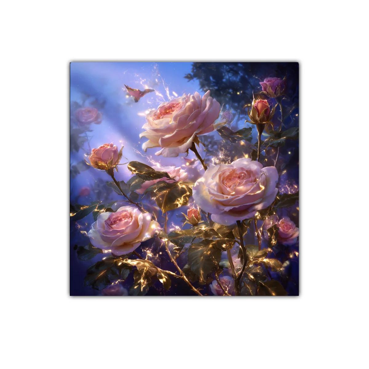 Rosas iluminadas en un entorno mágico y onírico — imagen principal