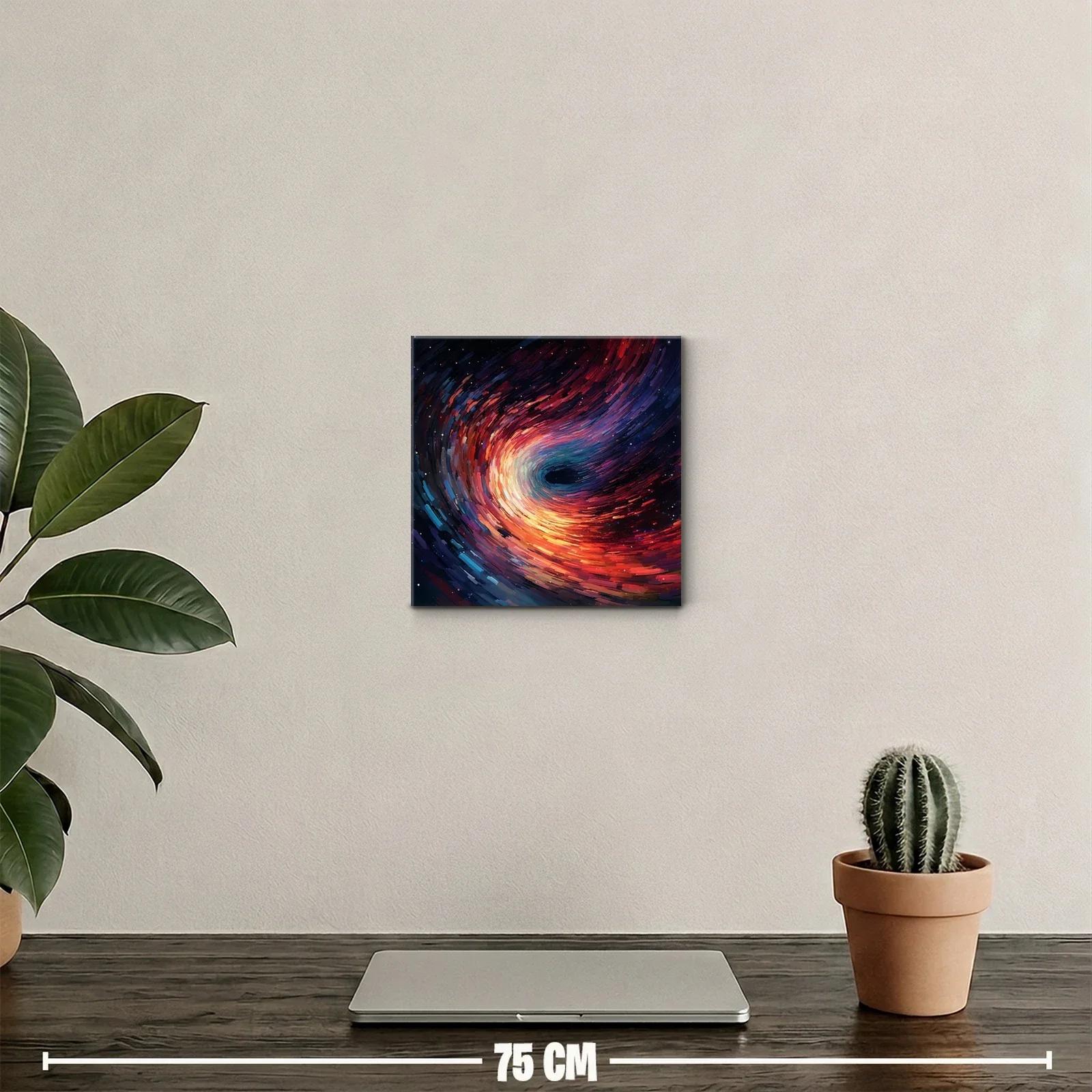 Cuadro abstracto de espiral cósmica en tonos vibrantes — miniatura 2