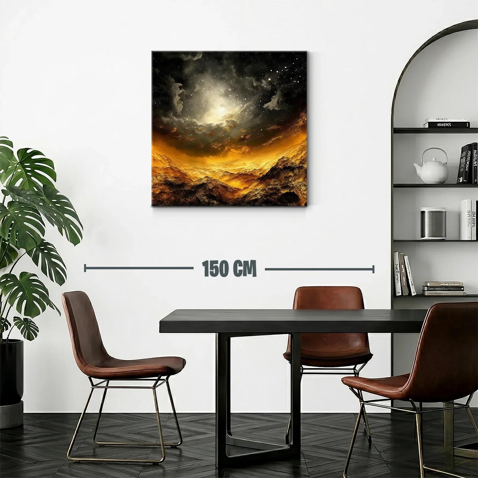 Paisaje cósmico con luces doradas y cielo estrellado — miniatura 2