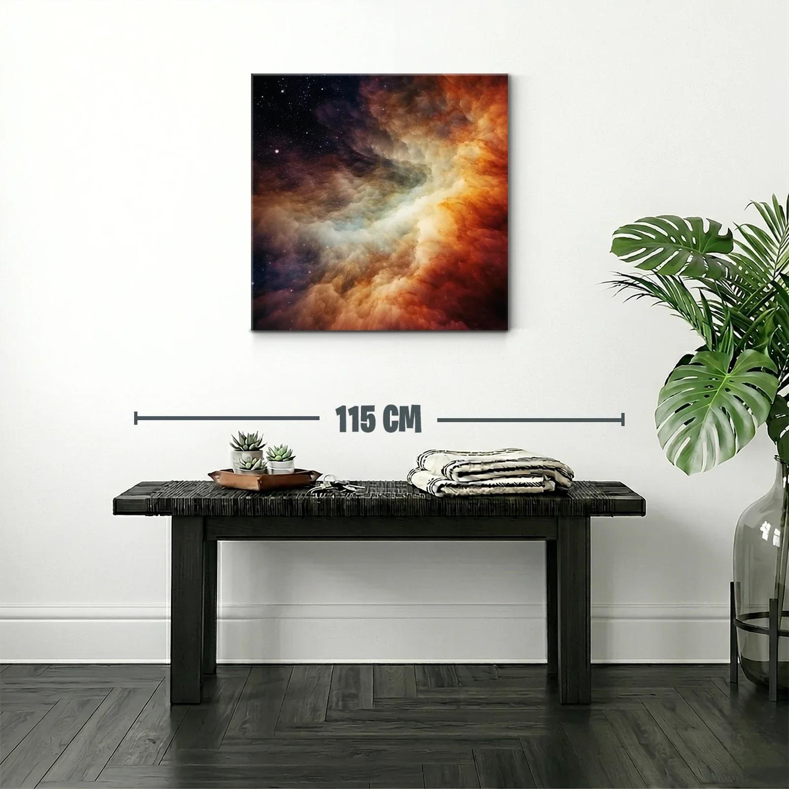 Vibrante abstracción nebulosa con tonos cálidos y estelares — miniatura 2