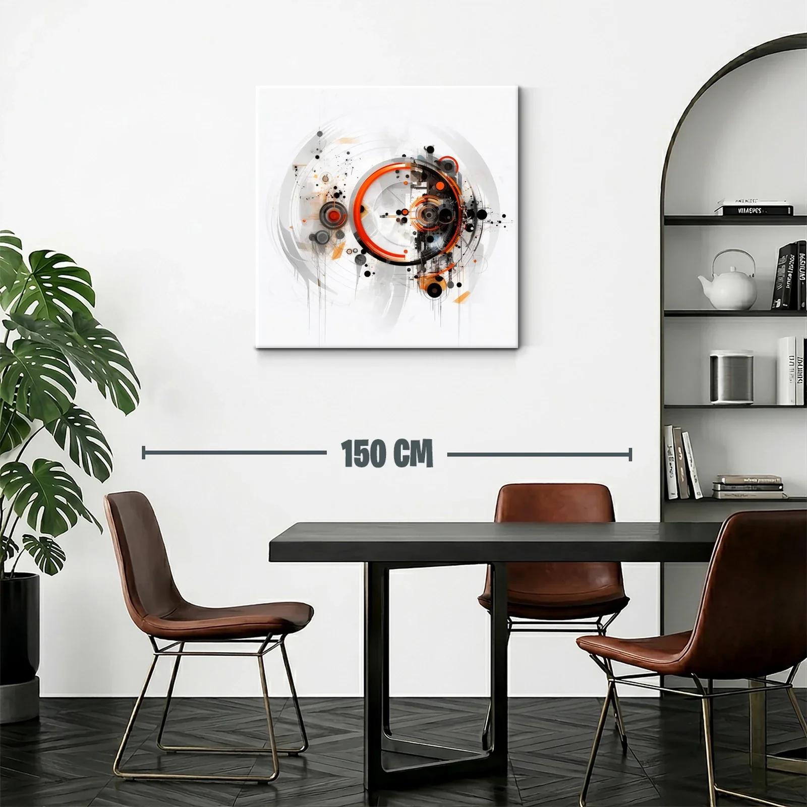 Composición abstracta con círculos en tonos naranja y negro — miniatura 2