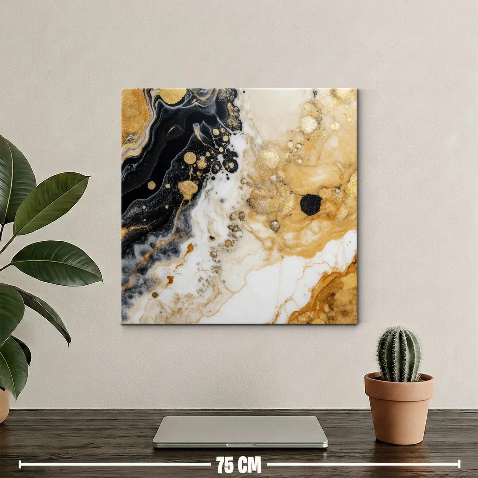 Arte abstracto de vetas doradas y contrastes intensos — miniatura 2