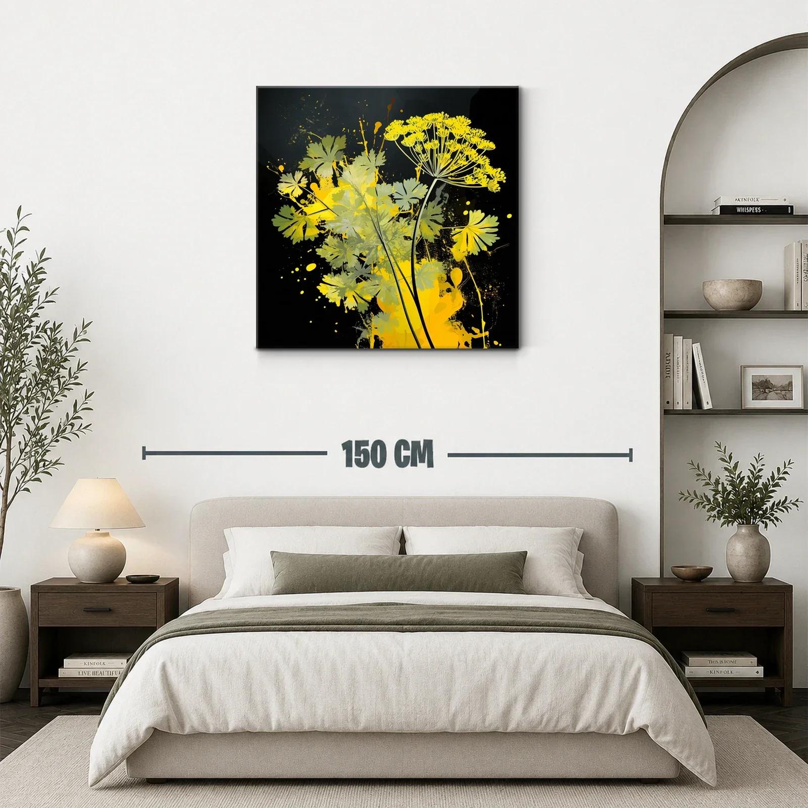 Flores amarillas vibrantes sobre fondo oscuro moderno — miniatura 3