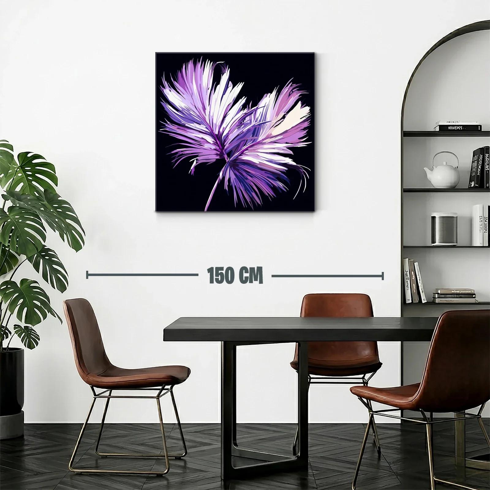 Flor abstracta en tonos lilas y violetas sobre fondo oscuro — miniatura 2