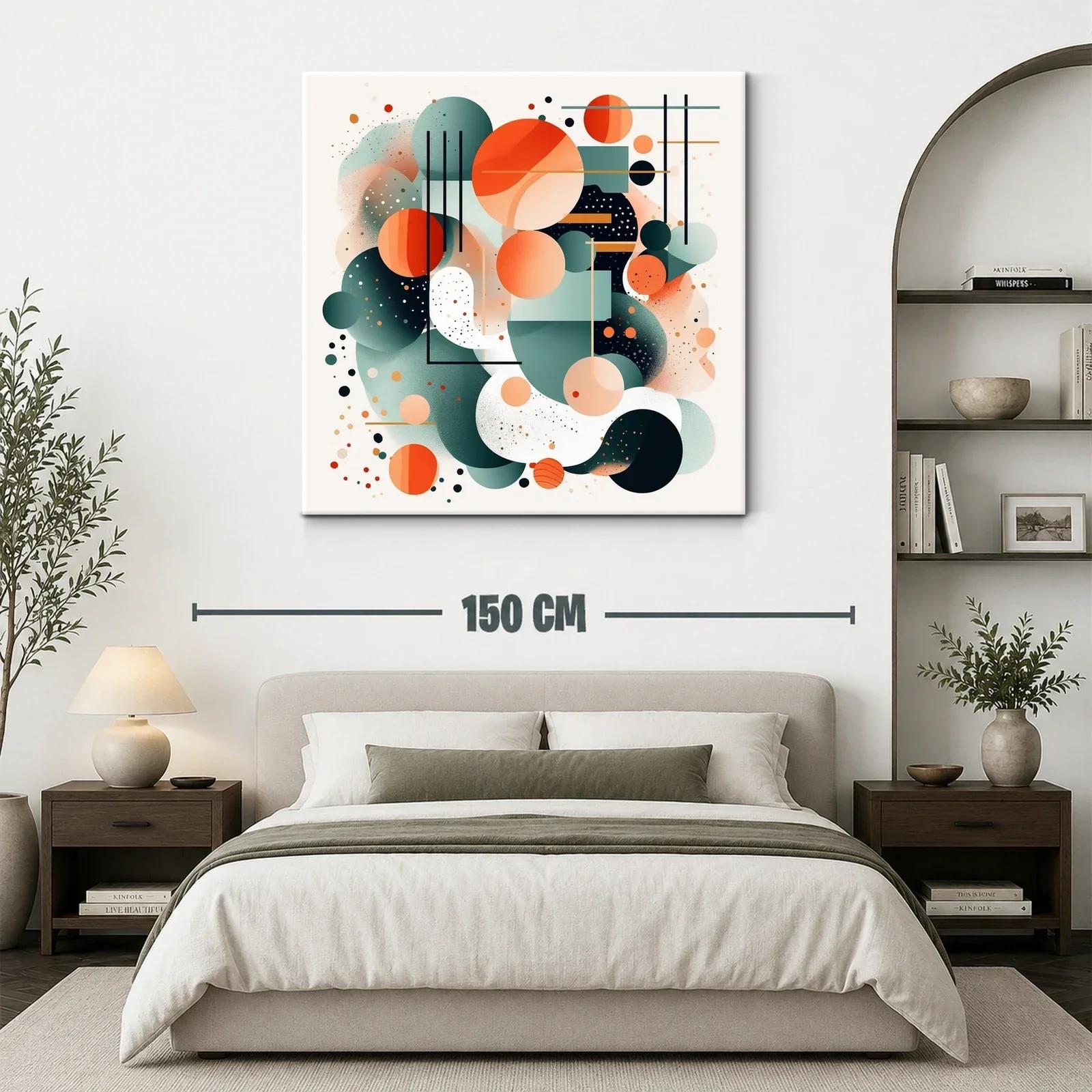 Composición abstracta con círculos y líneas en tonos cálidos — miniatura 3