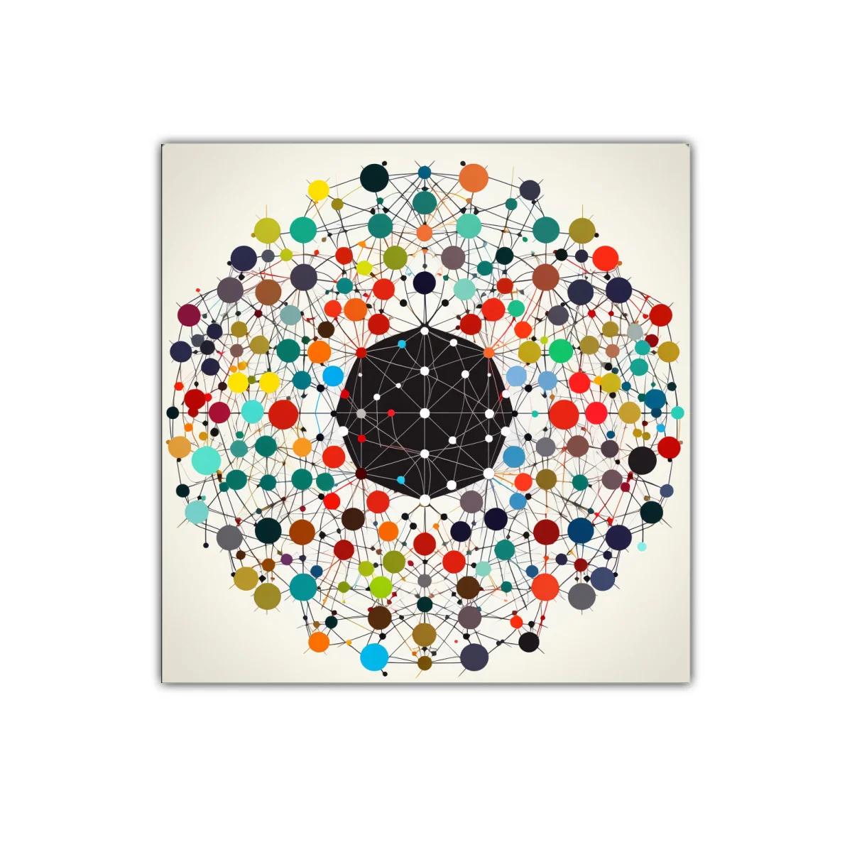 Cuadro decorativo de mandala colorida y moderna