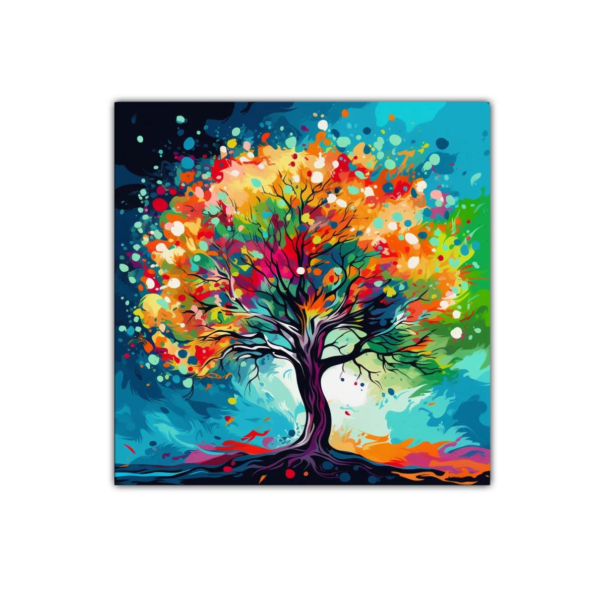 Árbol colorido en explosión de tonos vivos y dinámicos — imagen principal