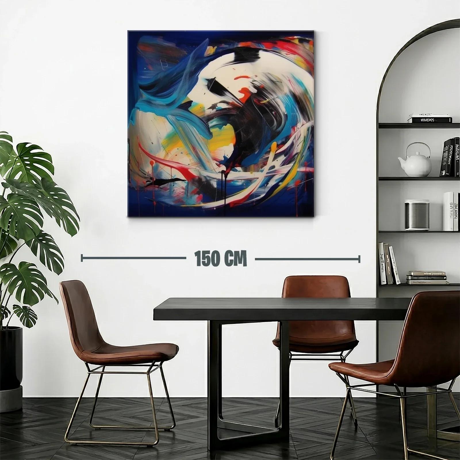 Cuadro abstracto vibrante con energía y movimiento dinámico — miniatura 2