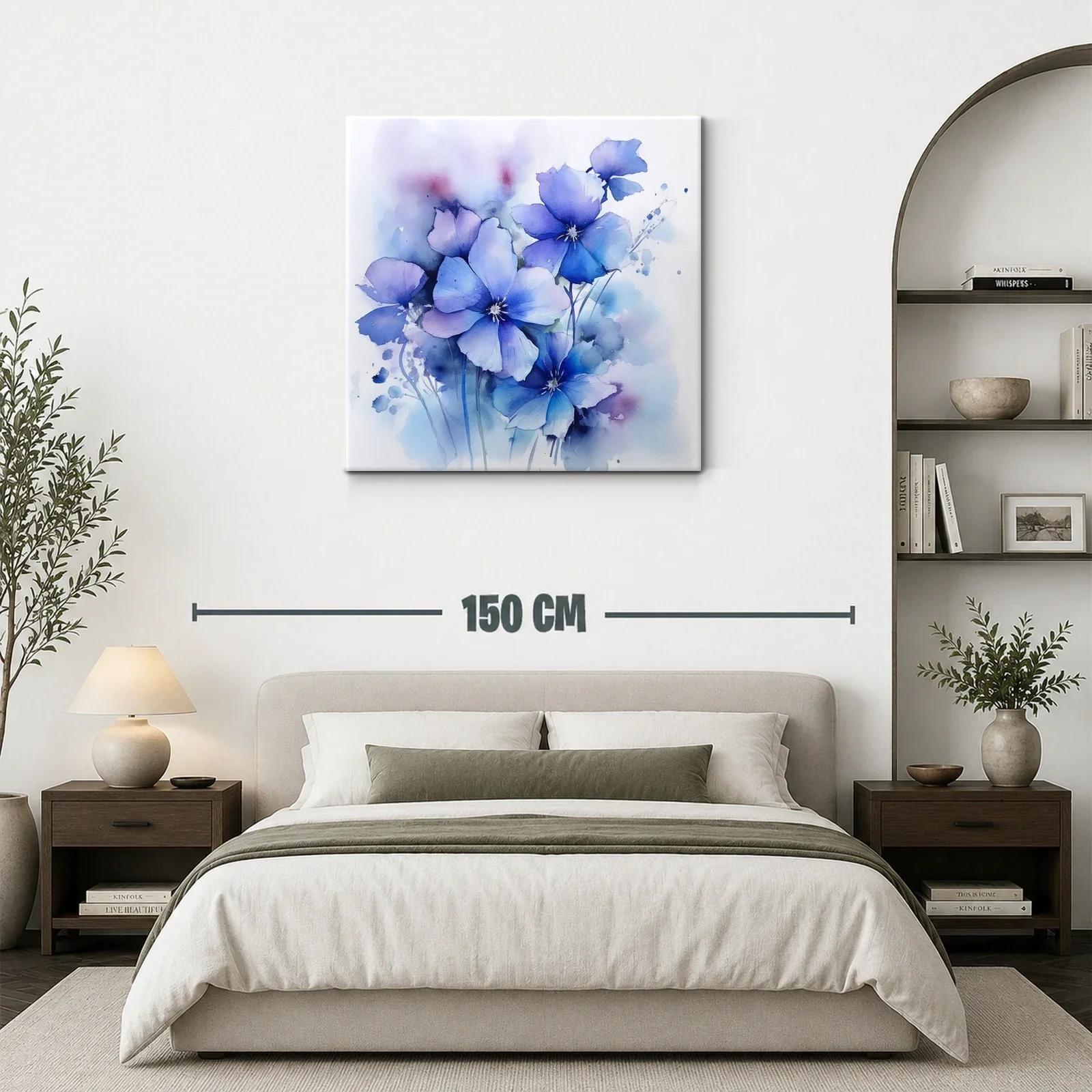 Flores azules en acuarela con tacto etéreo y delicado — miniatura 3