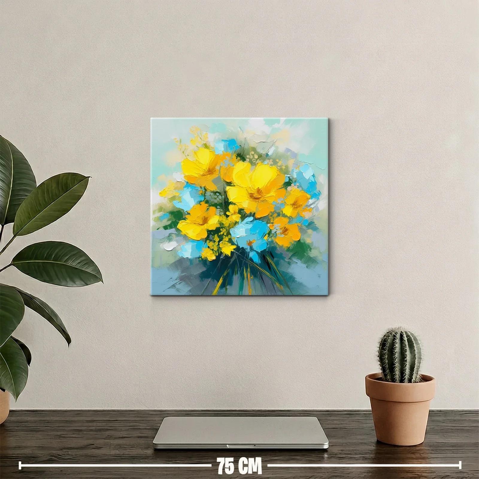Brillante ramo de flores amarillas y azules vibrantes — miniatura 2