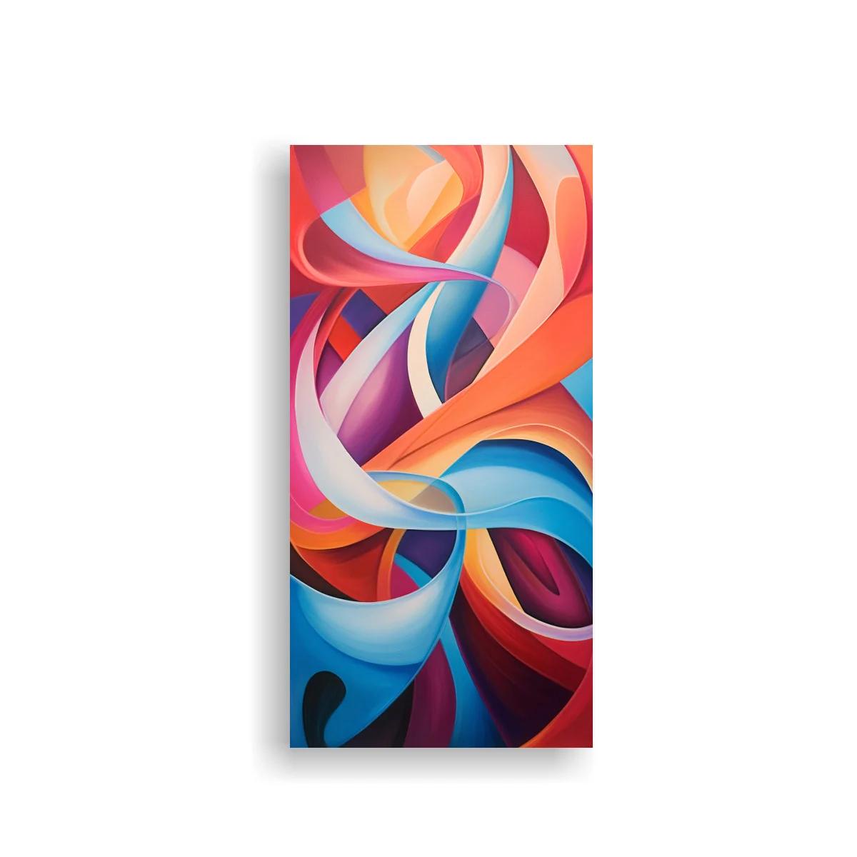 Cuadro formas abstractas onduladas con bandas entrelazadas