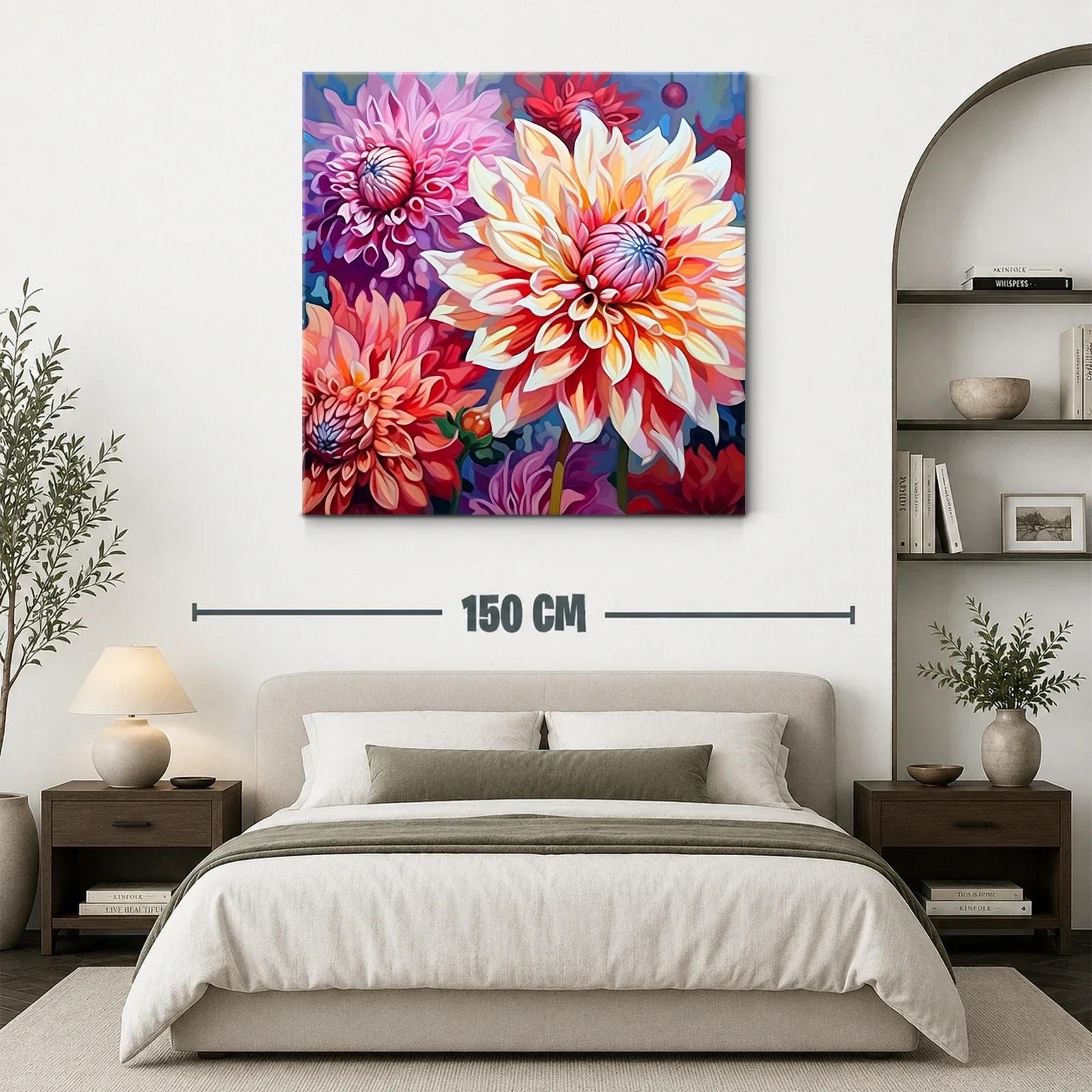 Cuadro vibrante con flores en tonos cálidos y vibrantes — miniatura 3