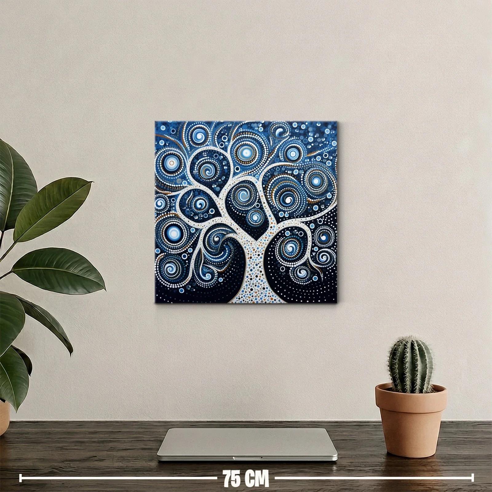 Árbol de espirales en tonos azul y blanco — miniatura 2