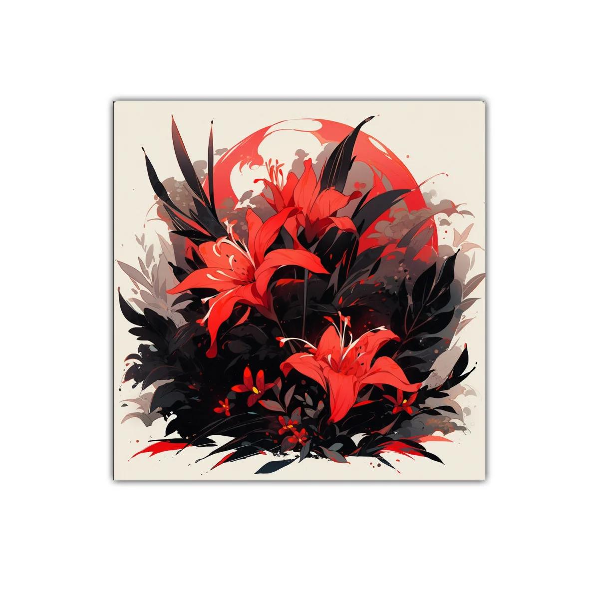 Flores rojas vibrantes con fondo oscuro y detalles sutiles — imagen principal