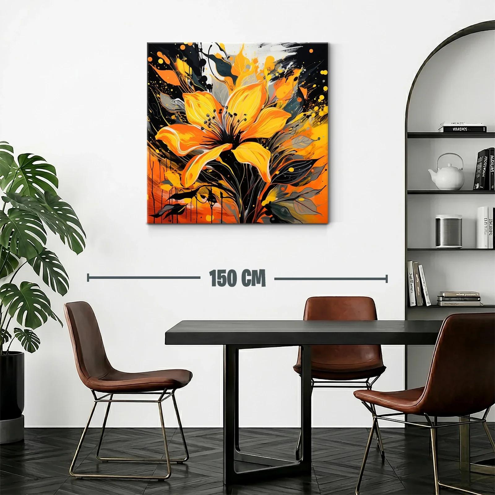 Flor vibrante con explosión de tonos naranja y negro — miniatura 2