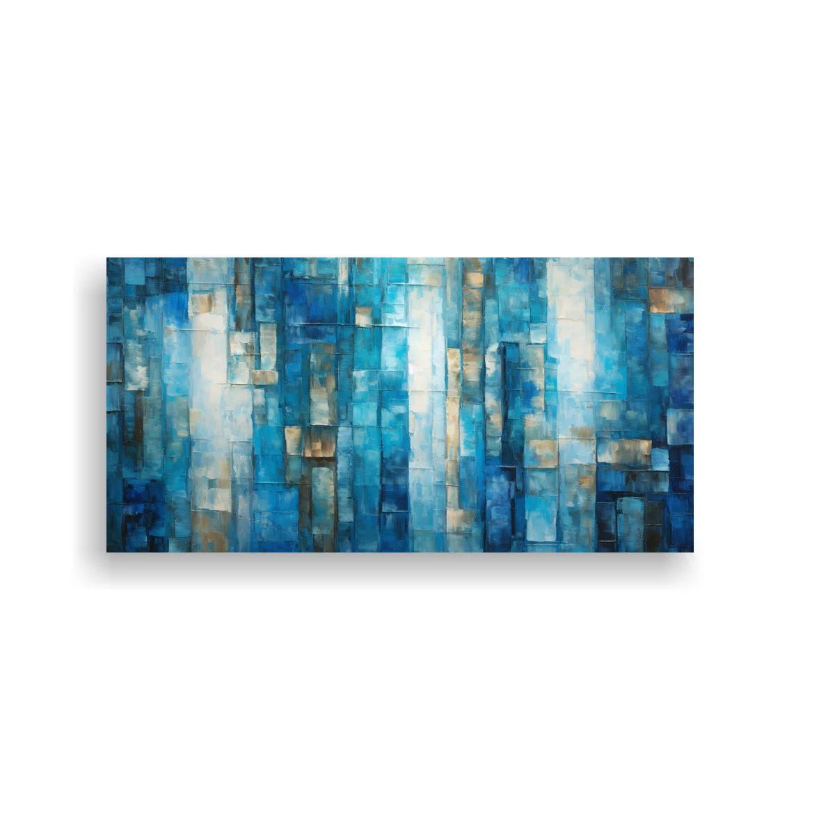 Cuadro abstracto de rectángulos azules en mosaico de capas — imagen principal