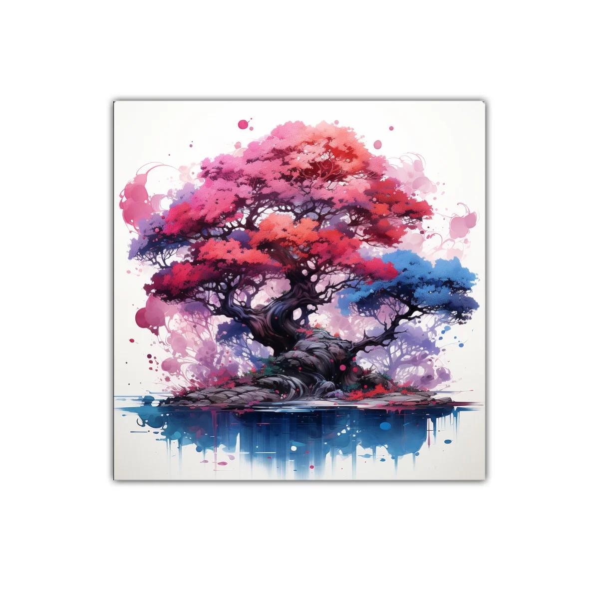 Árbol colorido sobre reflejo acuático excepcional — imagen principal