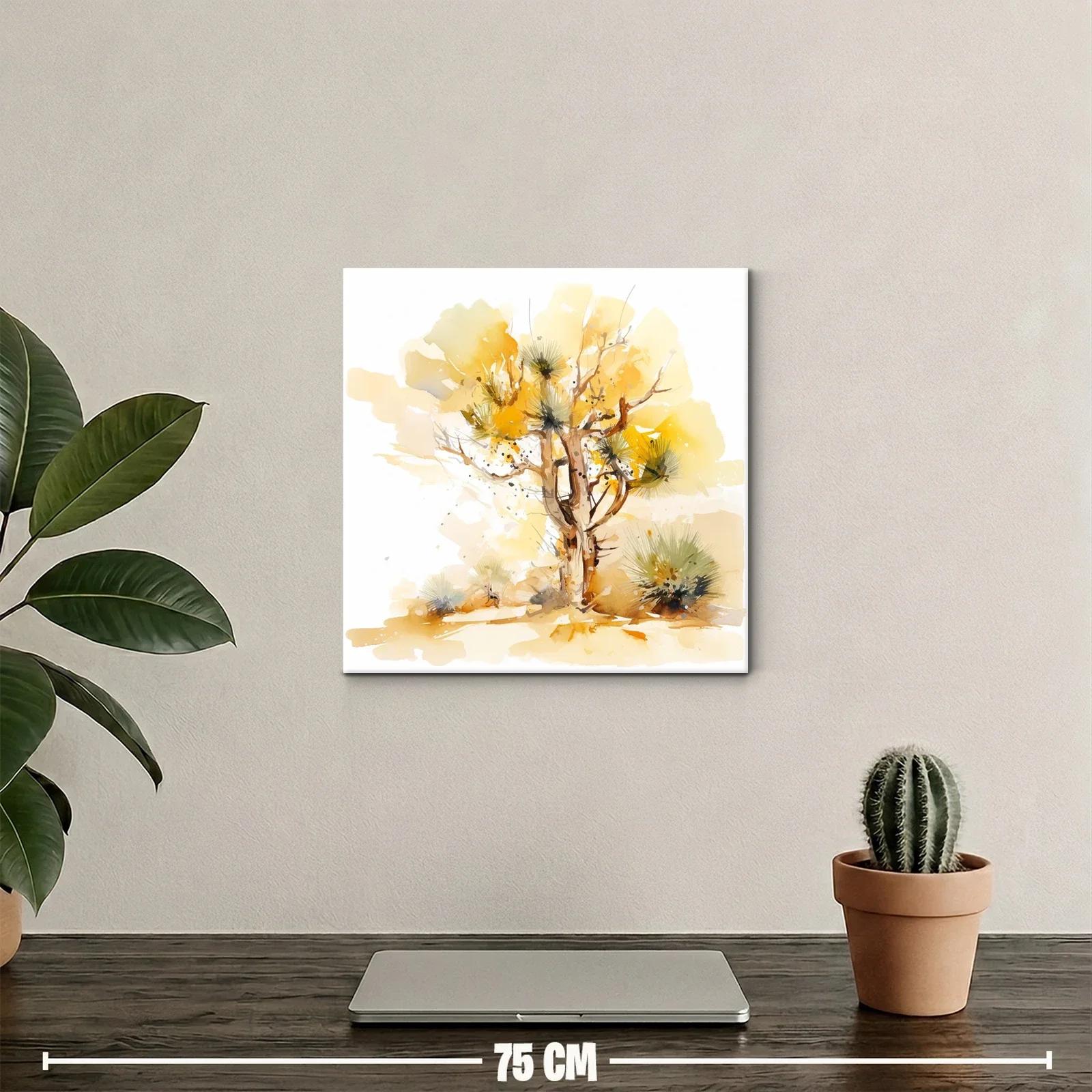 Árbol dorado en paisaje abstracto vibrante y natural — miniatura 2