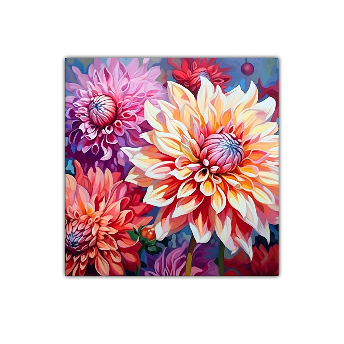 Cuadro vibrante con flores en tonos cálidos y vibrantes — imagen principal