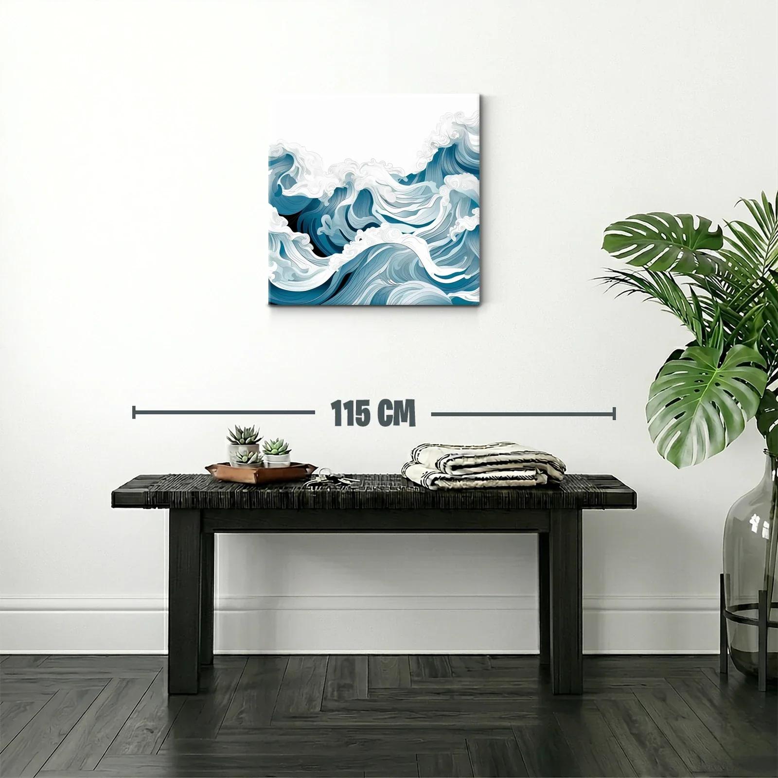 Movimiento fluido de olas en paleta azul y blanco — miniatura 2