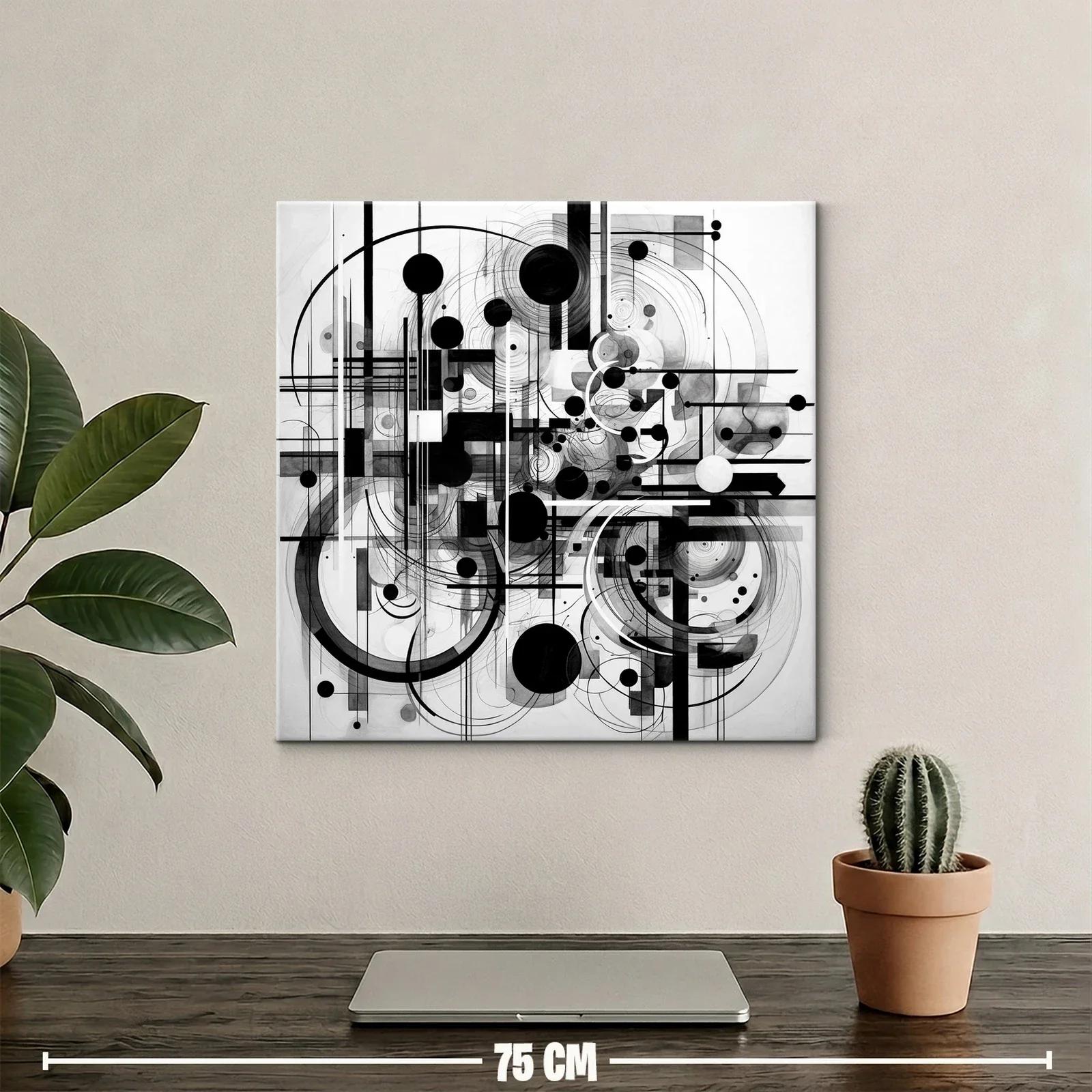 Composición abstracta en blanco y negro con formas geométricas — miniatura 2