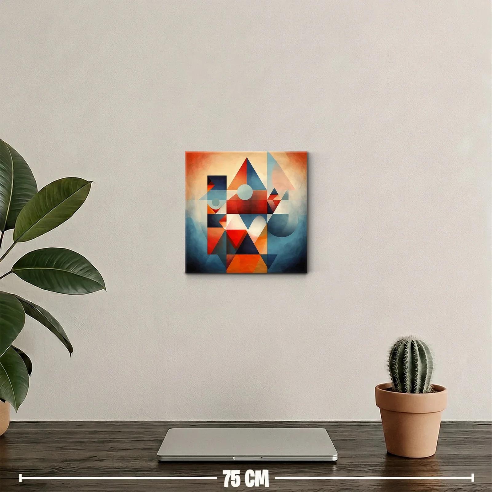 Composición geométrica vibrante con triángulos y círculos coloridos — miniatura 2