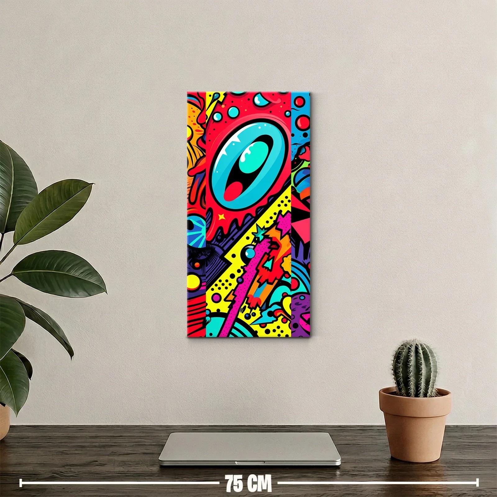 Cuadro ojo turco con puntos y trazos graffiti — miniatura 2