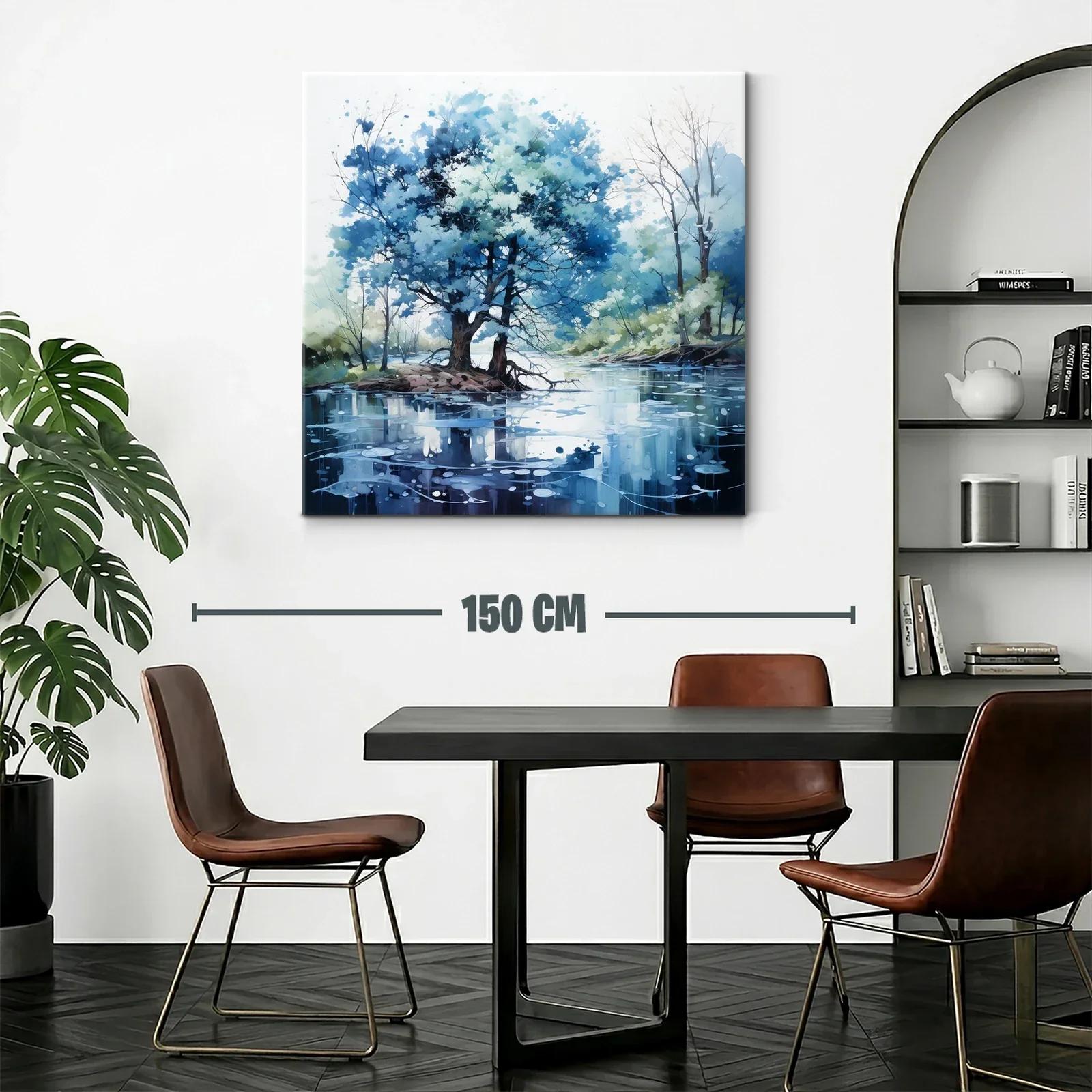 Serenidad azul en paisaje natural junto al río — miniatura 2
