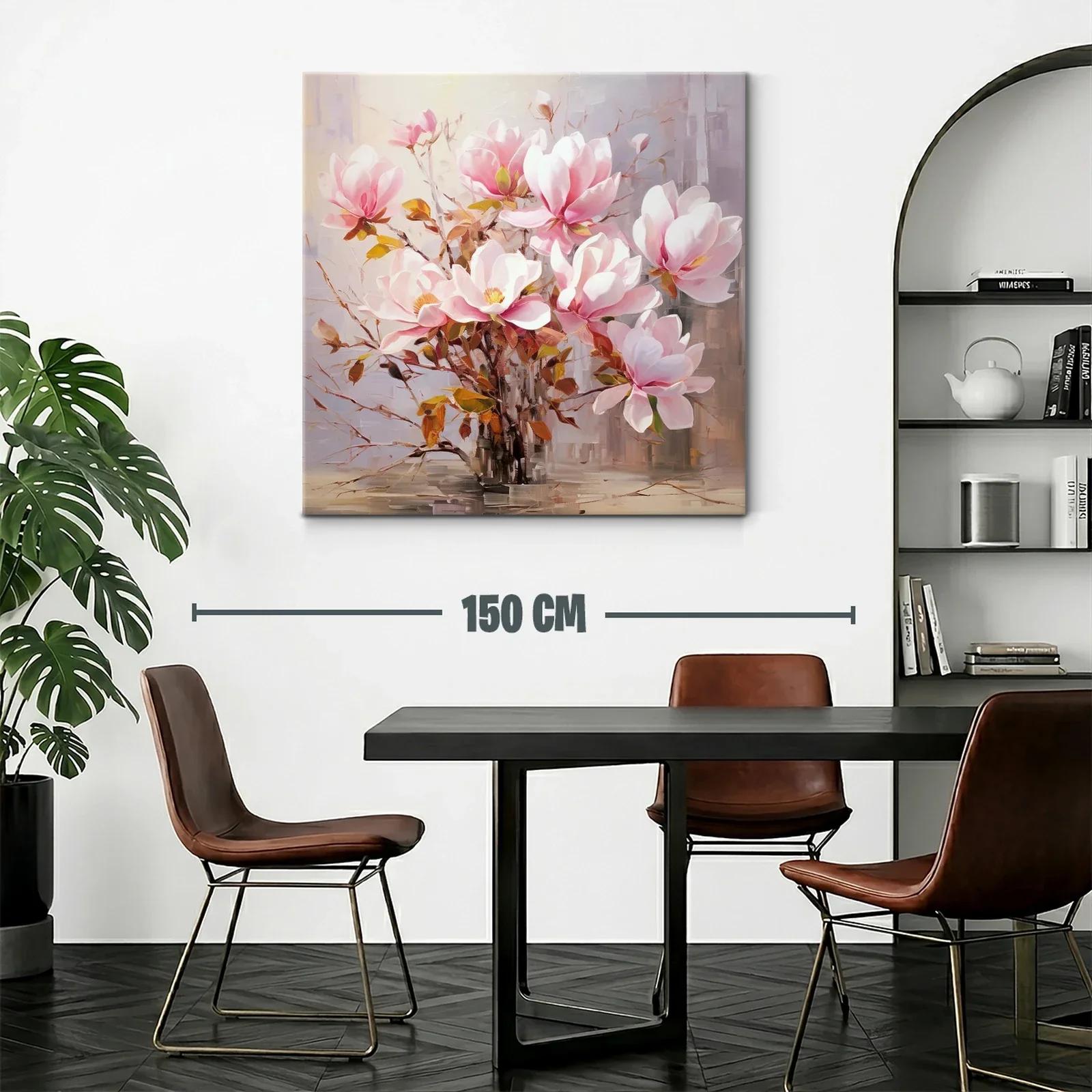 Cuadro con delicadas flores rosadas y follaje otoñal — miniatura 2