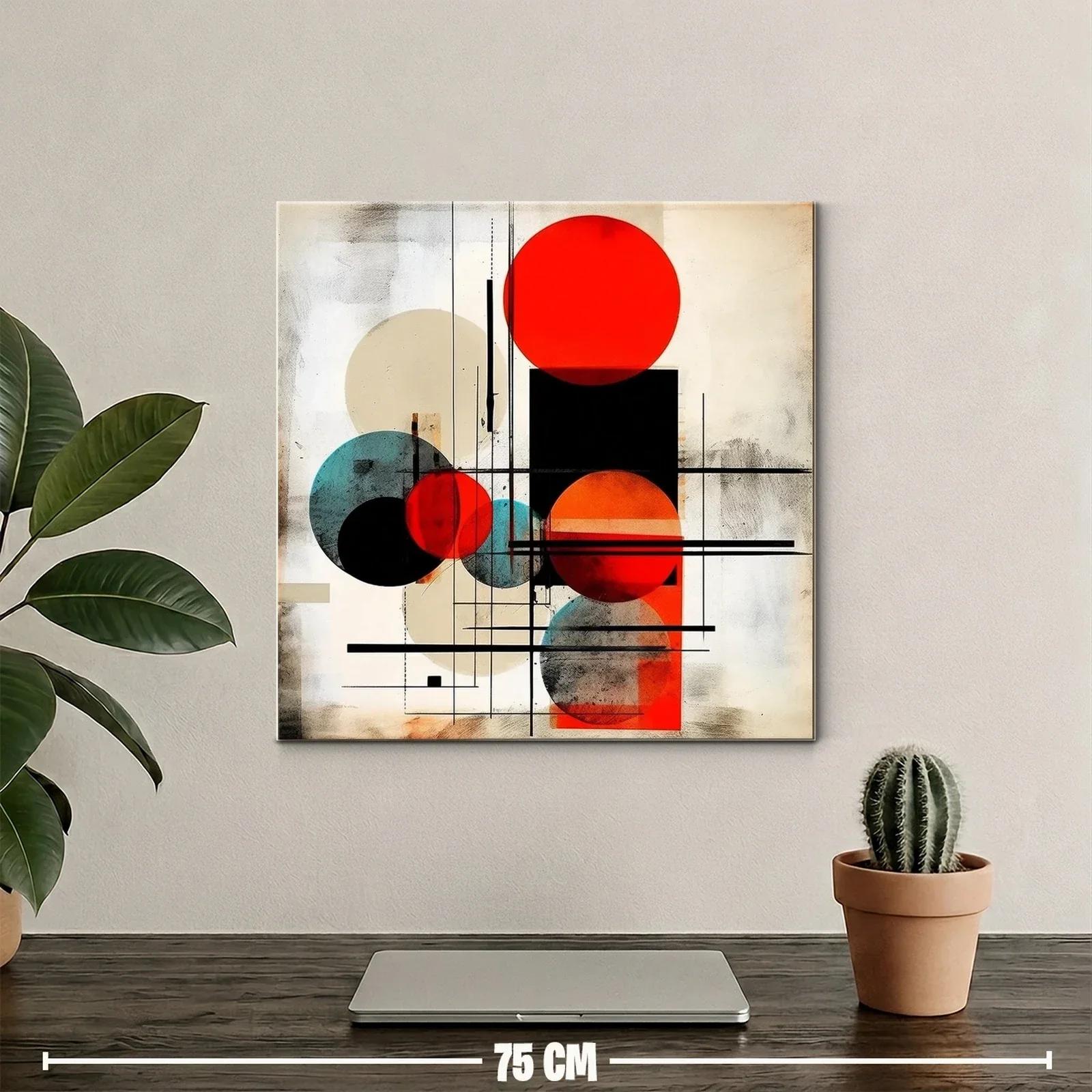 Composición geométrica con círculos rojo y azul vibrante — miniatura 2