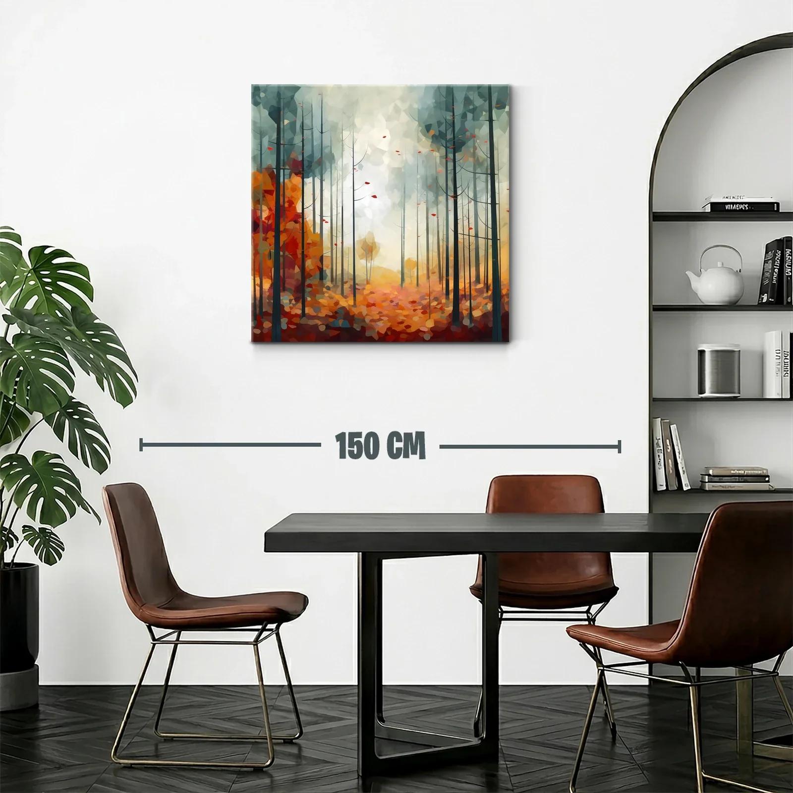 Bosque abstracto otoñal con tonos cálidos y suaves — miniatura 2
