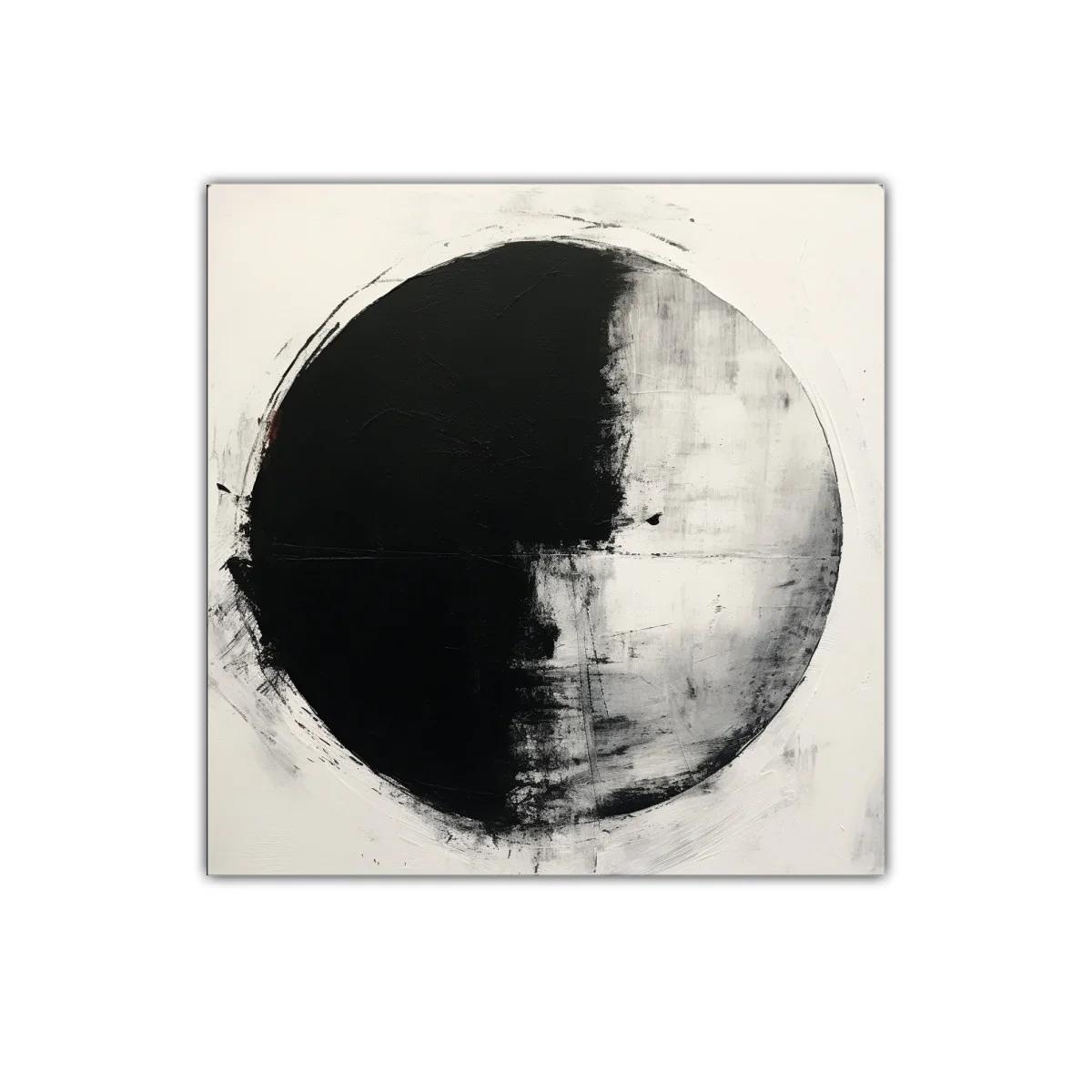 Cuadro decorativo esfera en blanco y negro con textura — imagen principal