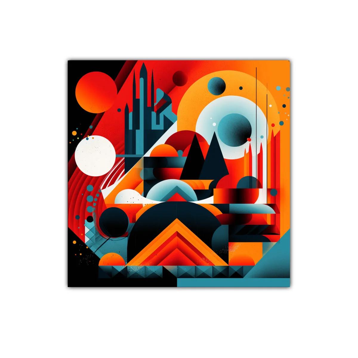 Composición geométrica vibrante con figuras abstractas y contrastes intensos — imagen principal
