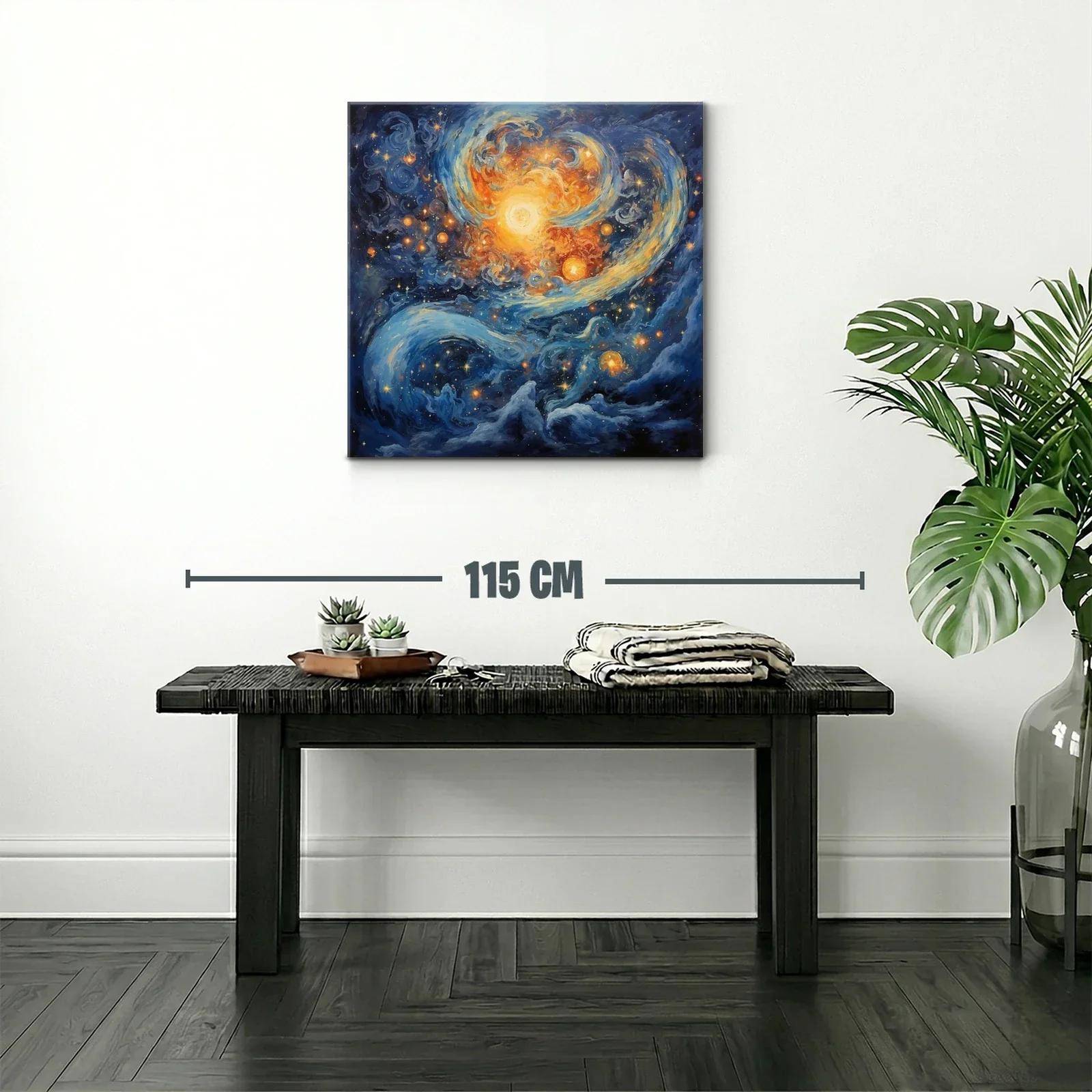Cuadro galaxia vibrante con luz y movimiento celestial — miniatura 2