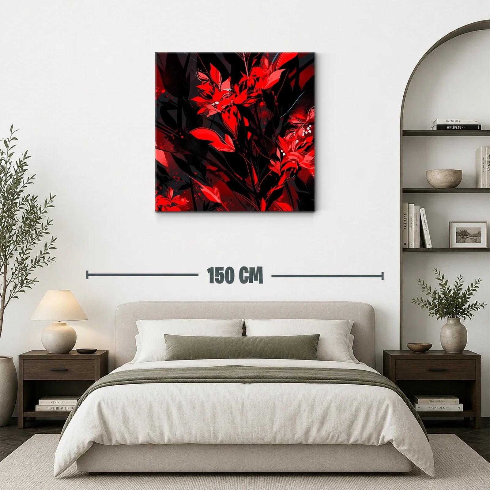 Explosión de Flores Rojas en Contraste Oscuro — miniatura 3