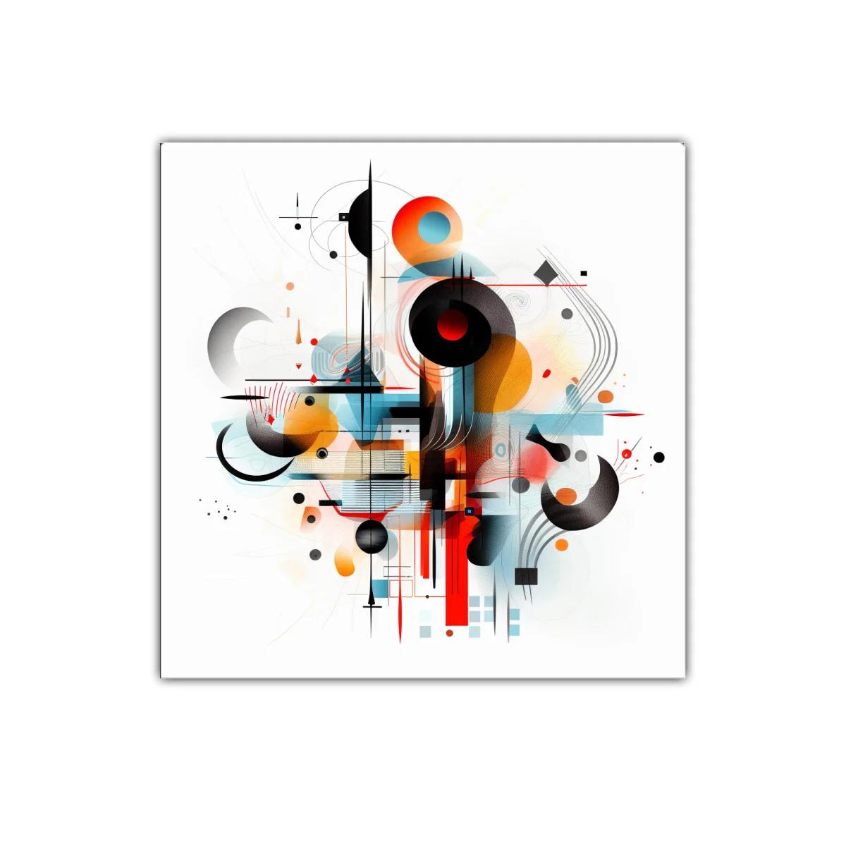 Composición abstracta vibrante con formas geométricas y líneas dinámicas — imagen principal