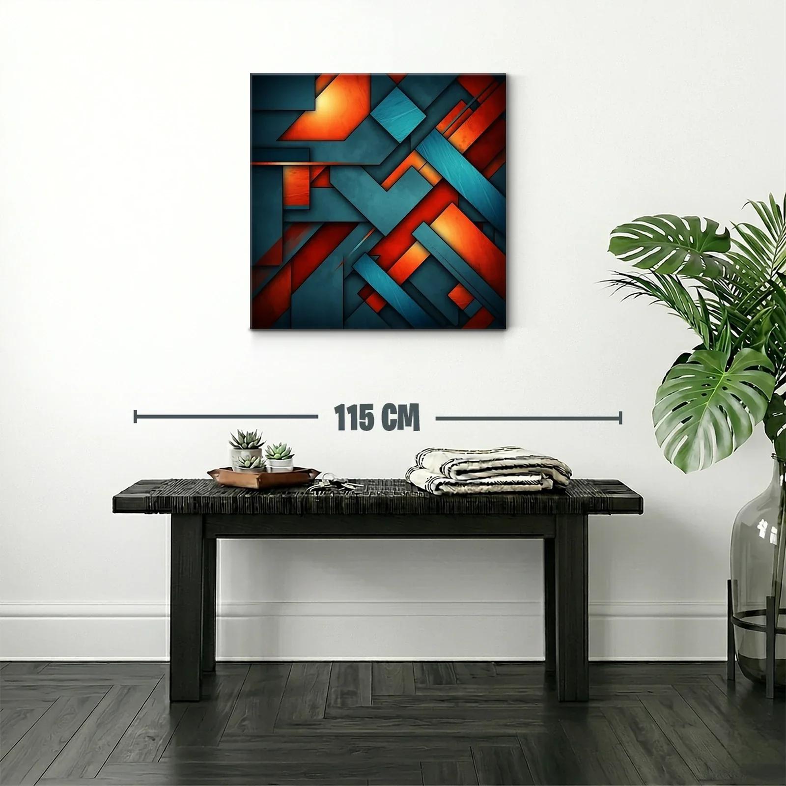 Composición geométrica abstracta en tonos naranja y azul — miniatura 2